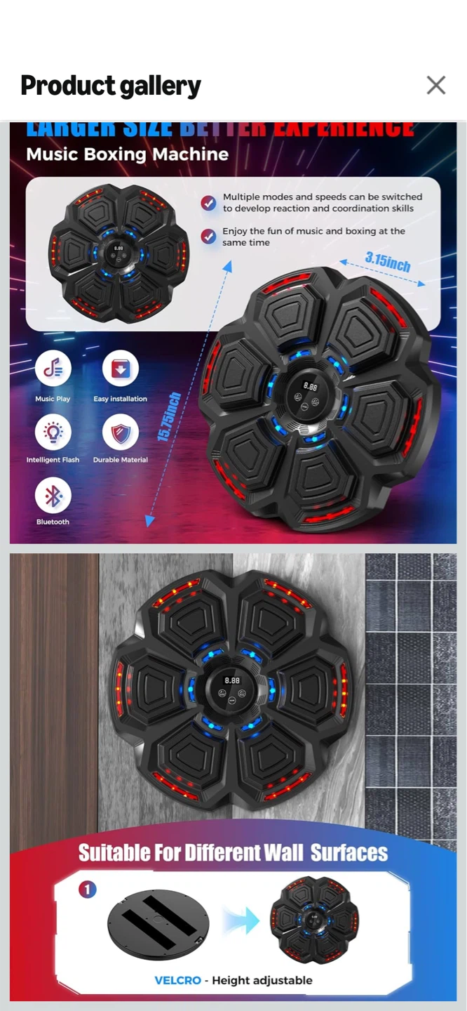 Smart Bluetooth Music Boxing Machine with MMA Gloves - photo 2