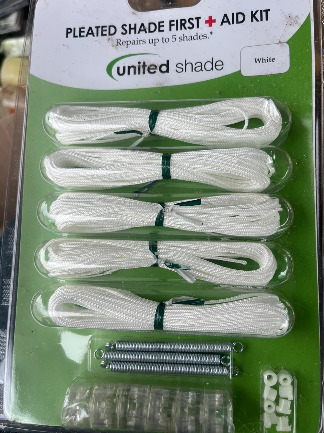 United Shade Pleated Shade First Aid Kit White