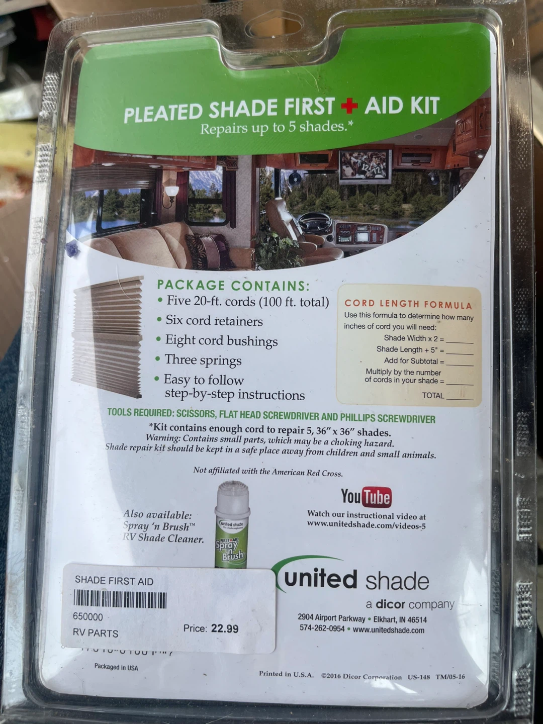 United Shade Pleated Shade First Aid Kit White - photo 2