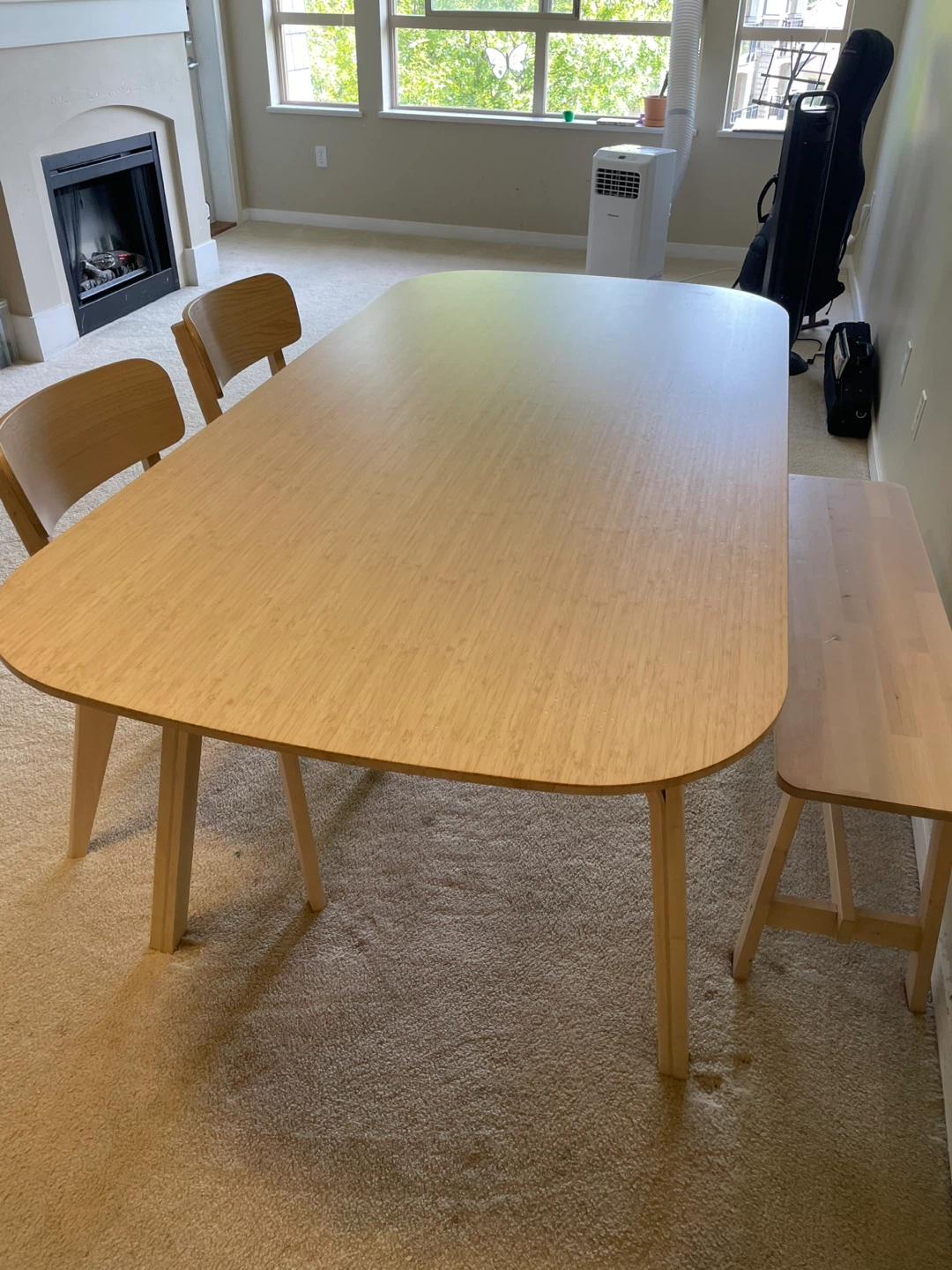 Wooden Dining Table and Bench/Chair Set