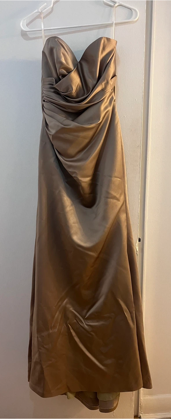 Satin Champagne Bridesmaids Gown