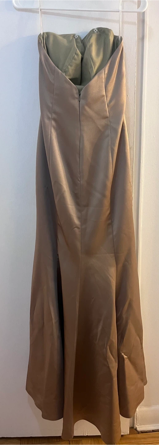 Satin Champagne Bridesmaids Gown - photo 2