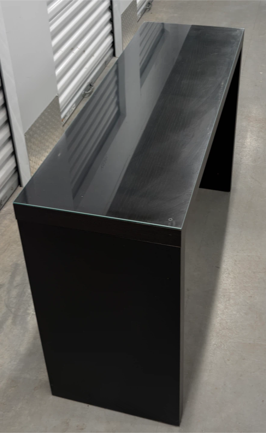 Black Glass Console Table w/ Storage Drawer - photo 5
