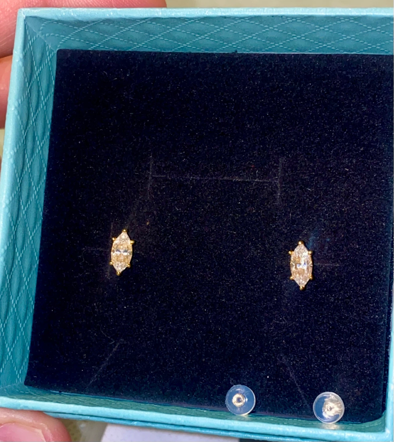 14K Marquise Moissanite Earrings 0.5 ct Color D - photo 3