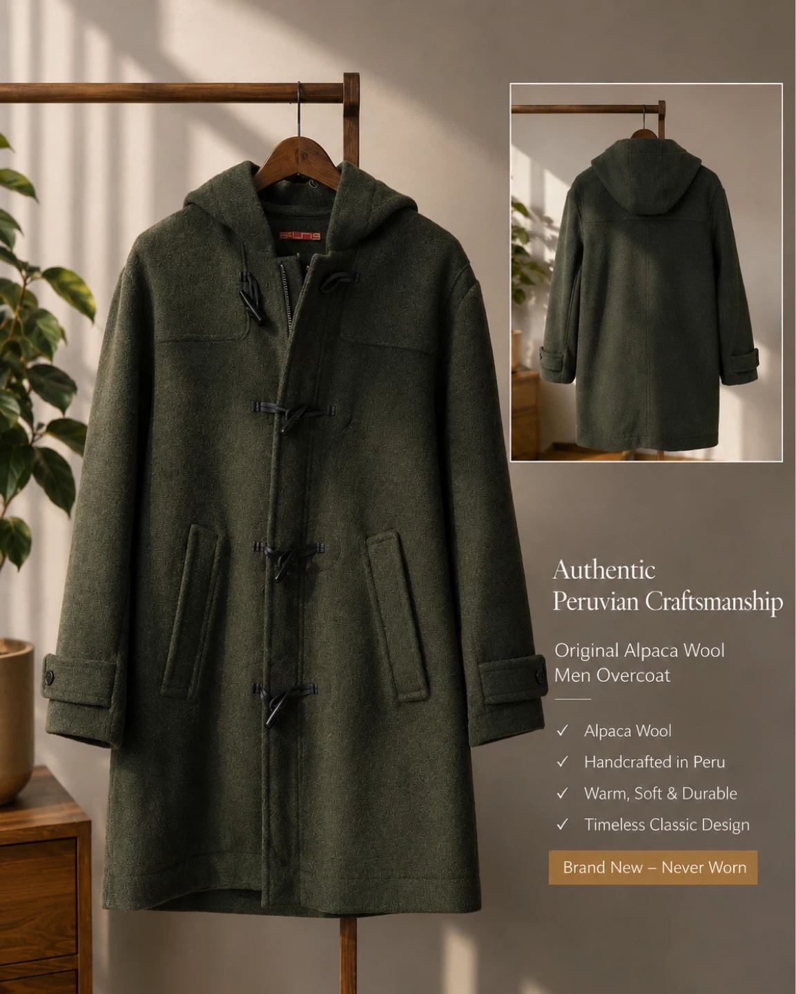 Original Alpaca Wool Coat from Peru