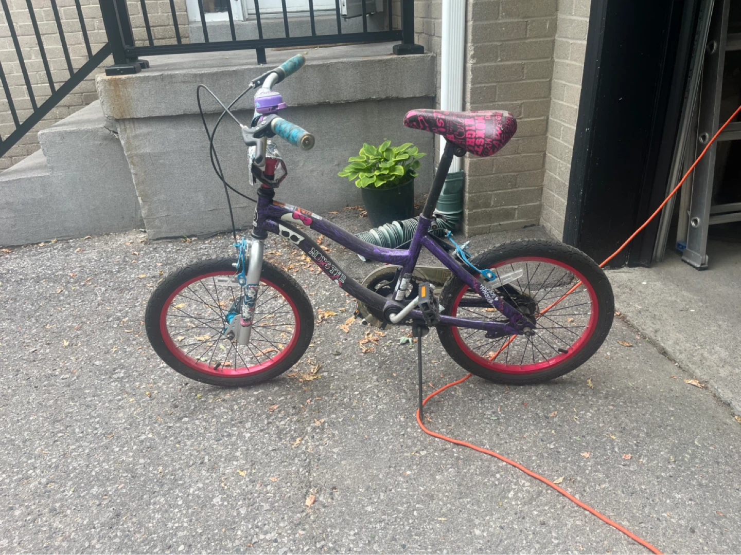 Kids Purple Monster Bike