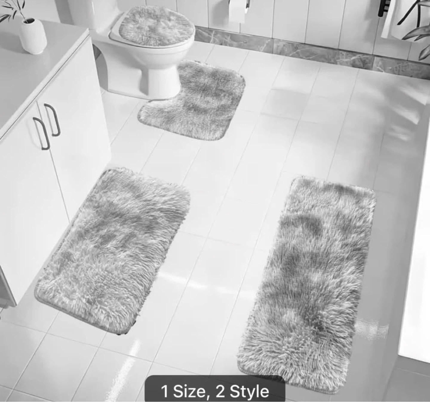 5-Piece Fluffy Bathroom Rug Set