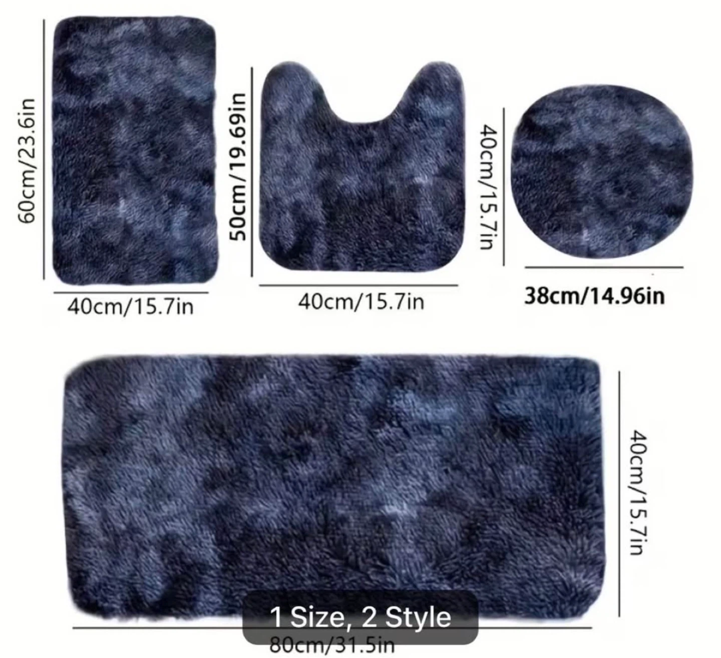 5-Piece Fluffy Bathroom Rug Set - photo 5