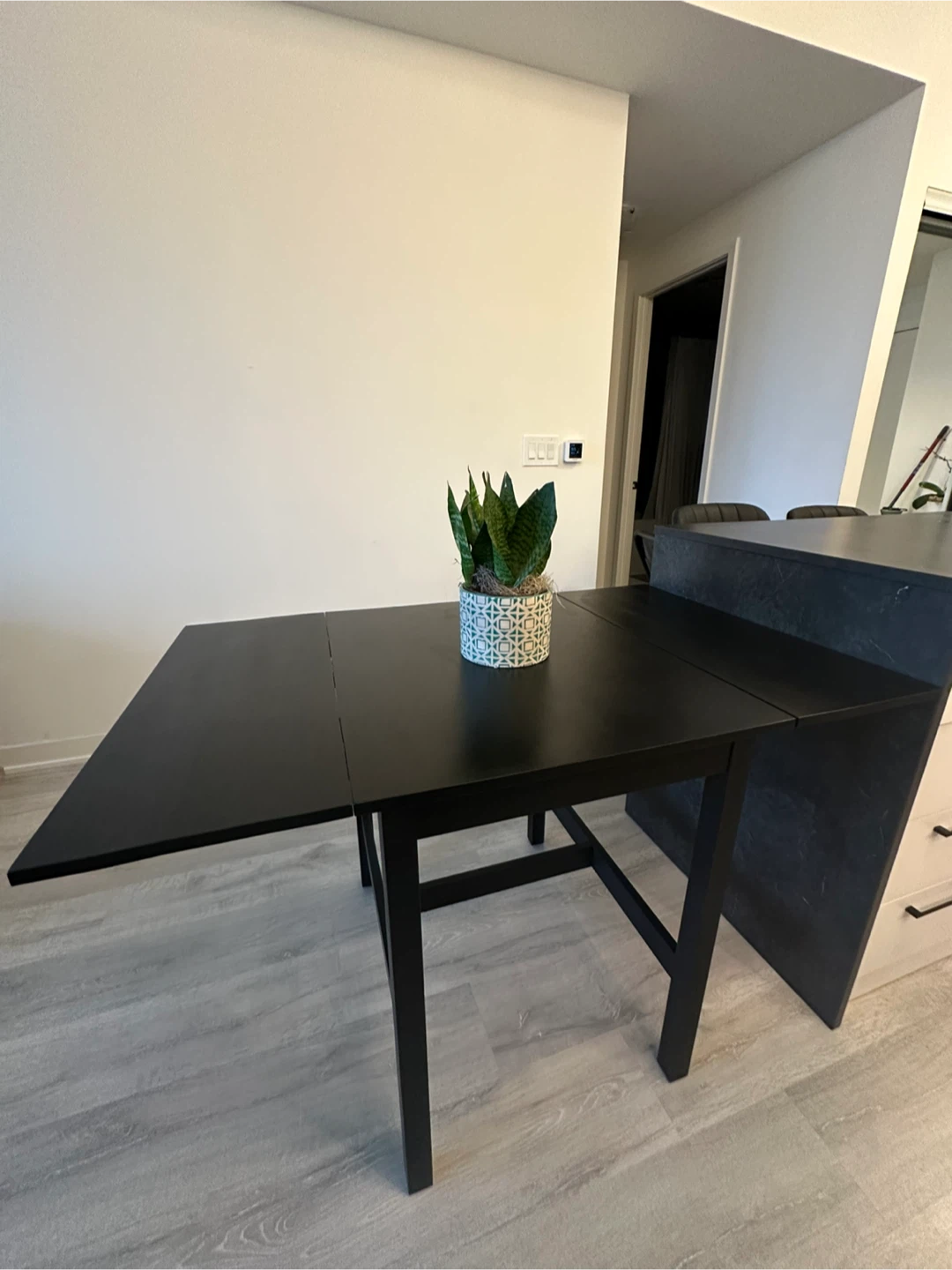 Used Black Drop Leaf Dining Table