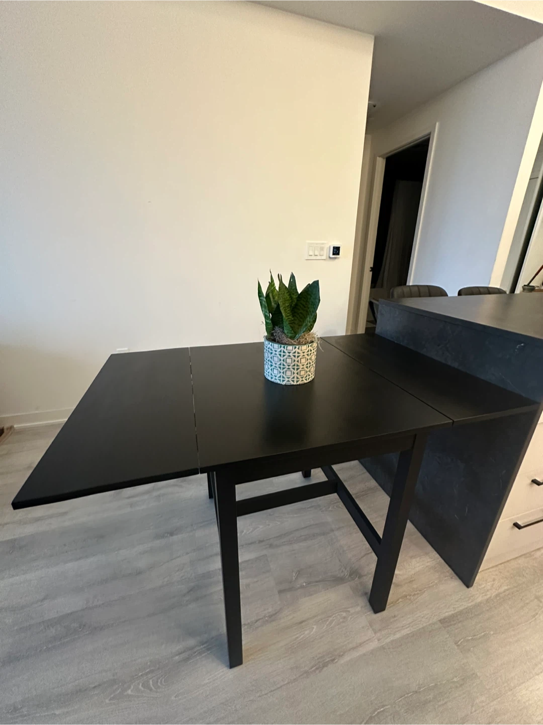 Used Black Drop Leaf Dining Table - photo 2