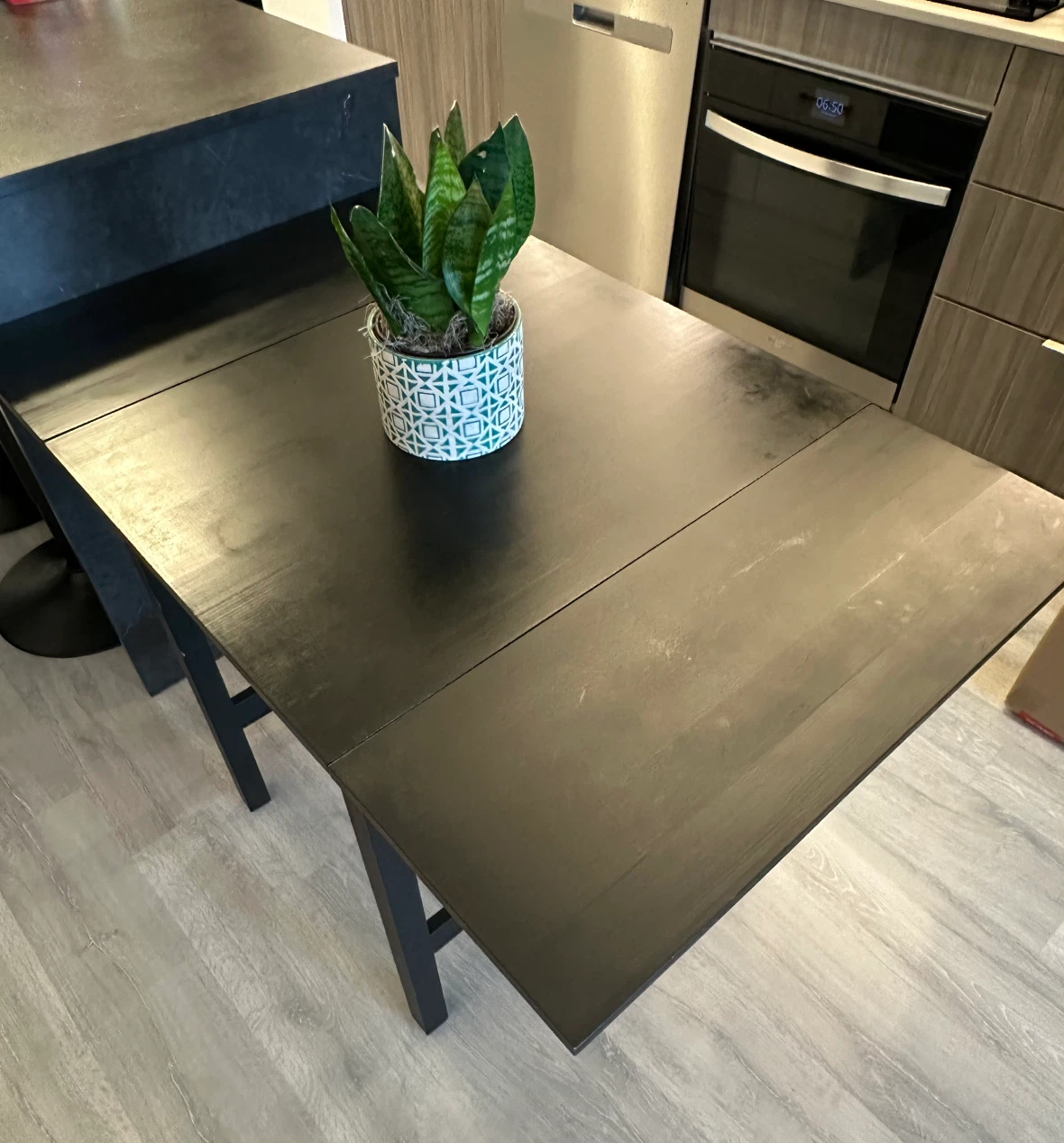 Used Black Drop Leaf Dining Table - photo 3