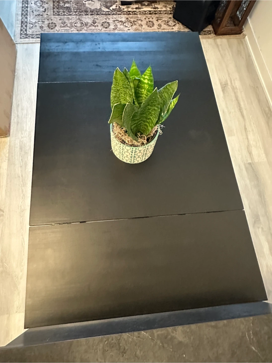 Used Black Drop Leaf Dining Table - photo 4
