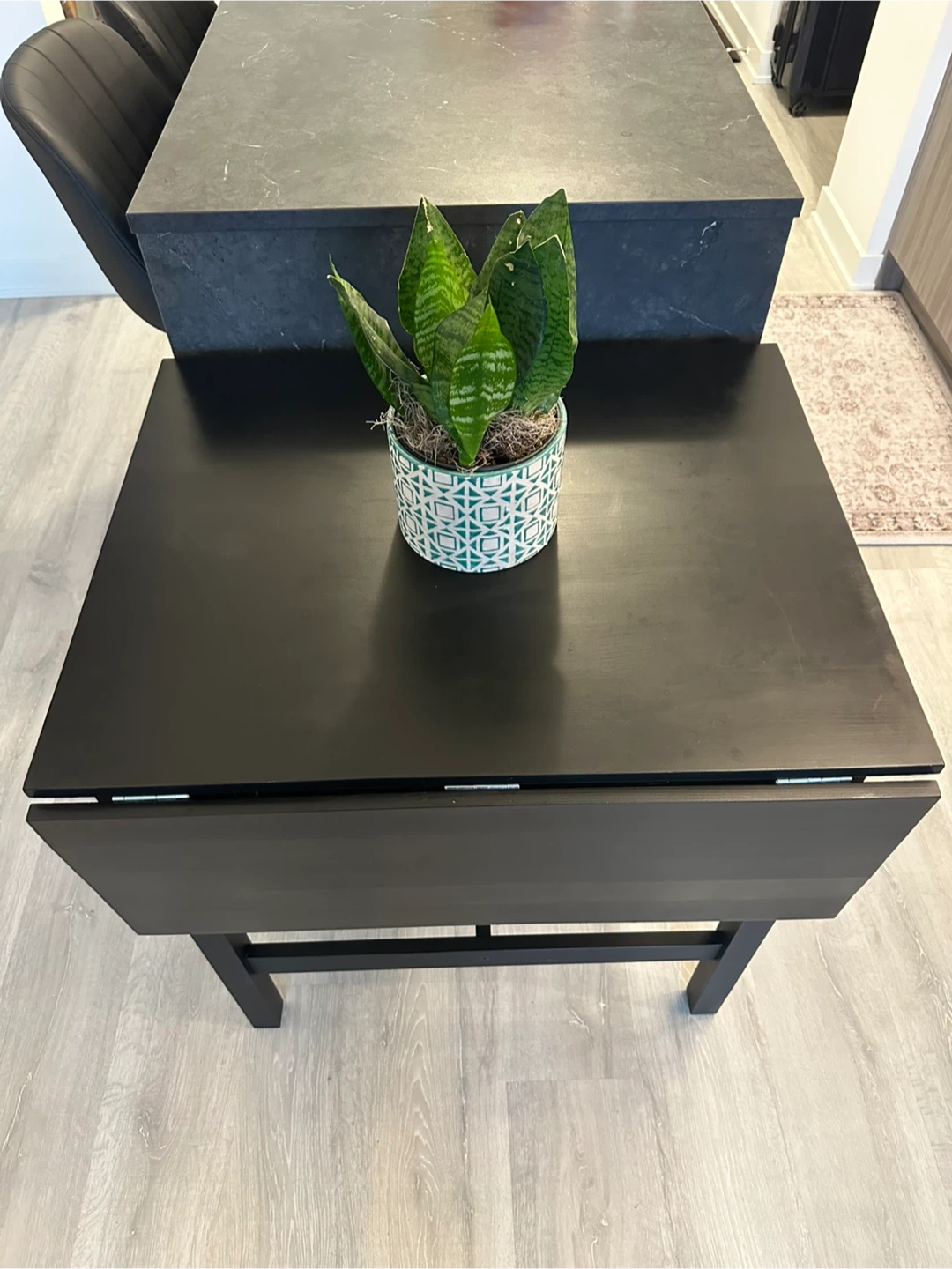 Used Black Drop Leaf Dining Table - photo 5