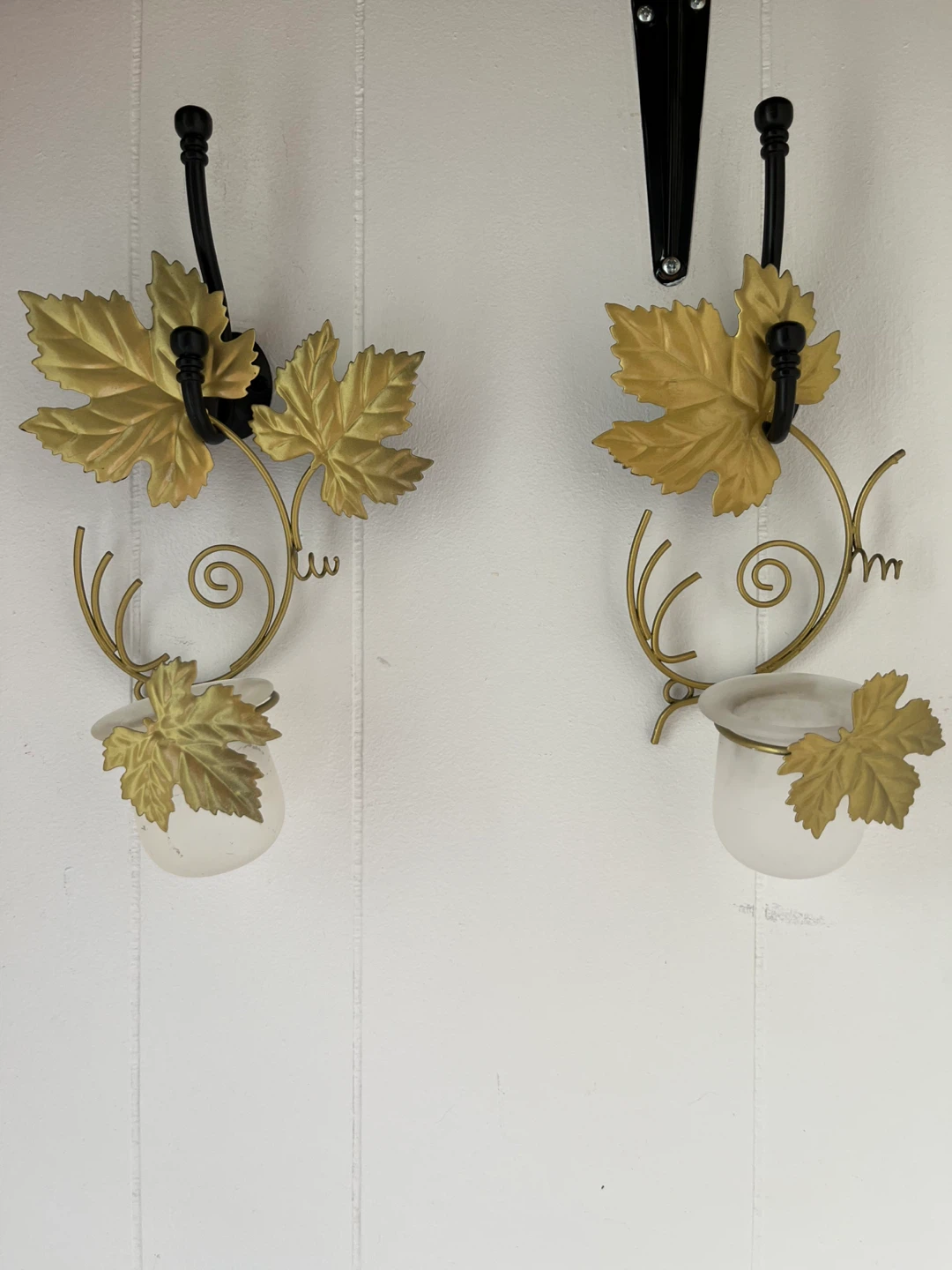 Gold Leaf Wall Sconces (Set of 2)