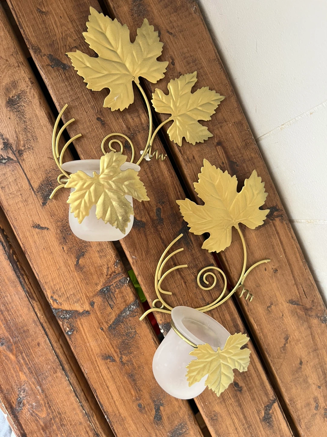 Gold Leaf Wall Sconces (Set of 2) - photo 5