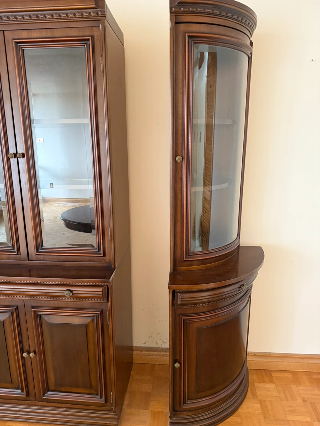Large Wooden China Cabinet with Glass Doors - photo 3