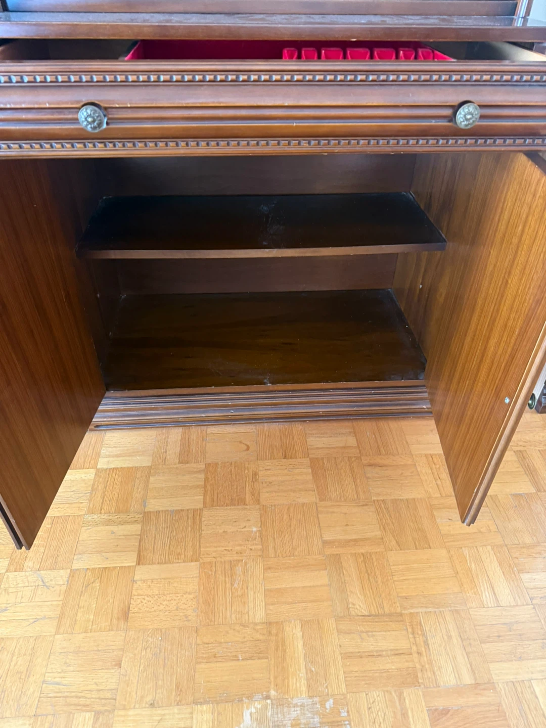 Large Wooden China Cabinet with Glass Doors - photo 4