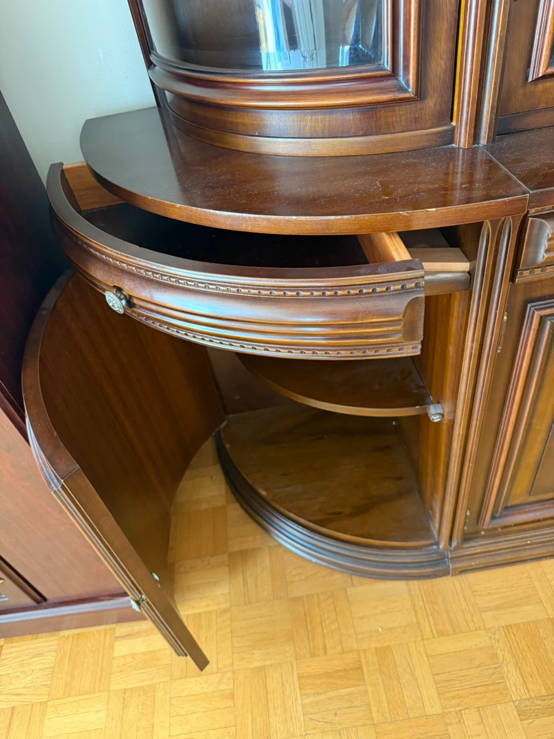 Large Wooden China Cabinet with Glass Doors - photo 5