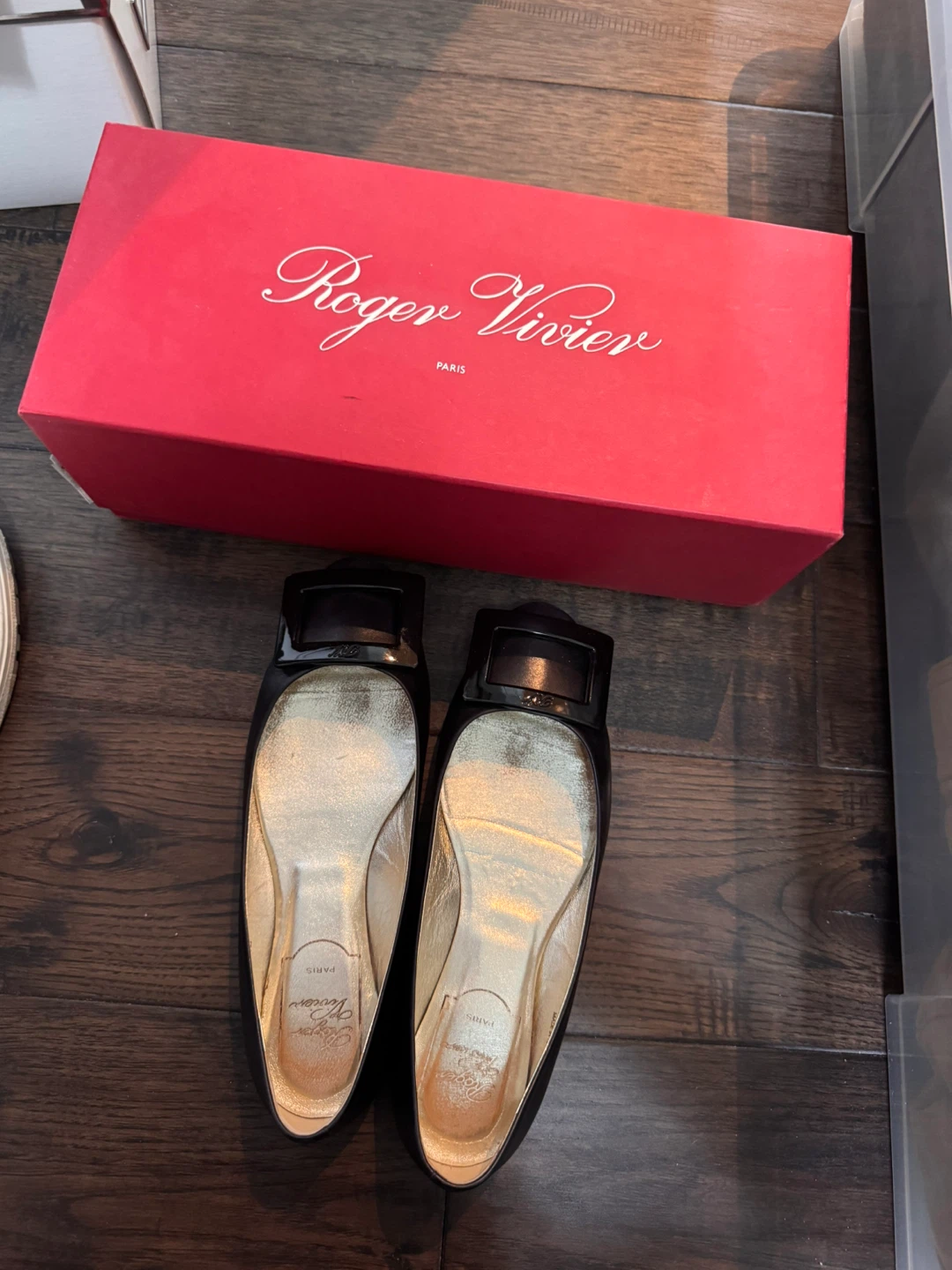 Moving sale-Roger Vivier Black Ballet Flats with Buckle