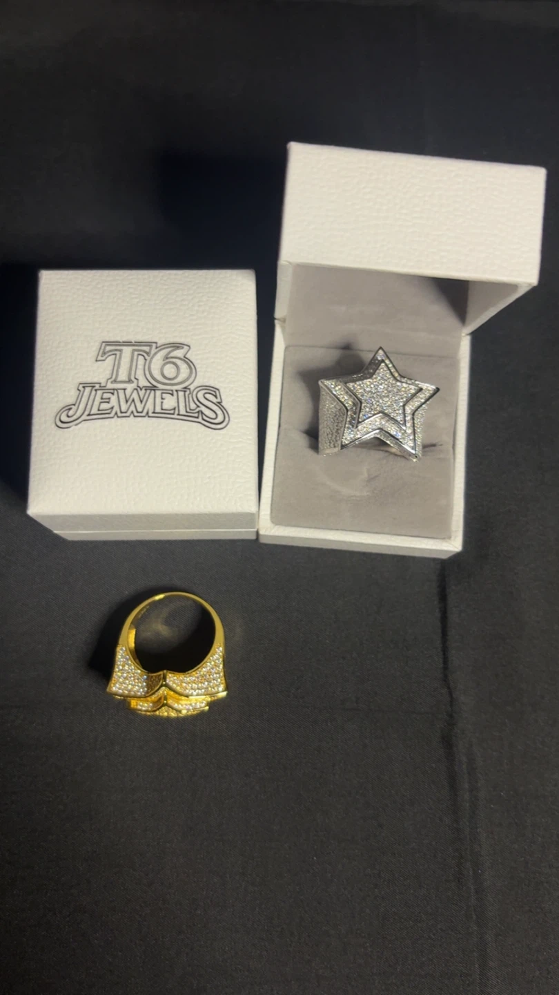 ⭐ Iced Star Ring 💎 Passes Diamond Tester ✅ 925 Silver Base - photo 4