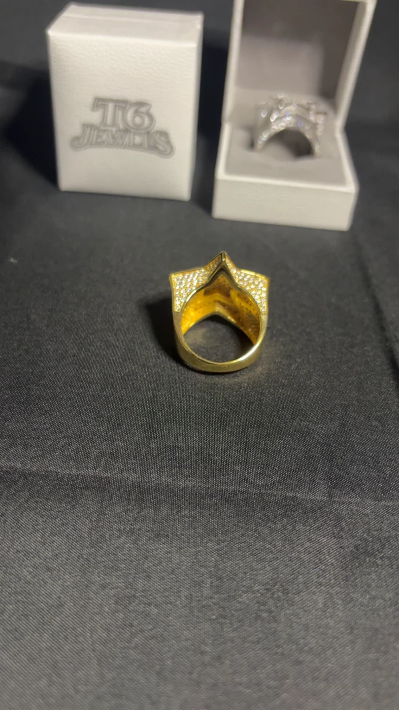 ⭐ Iced Star Ring 💎 Passes Diamond Tester ✅ 925 Silver Base - photo 3