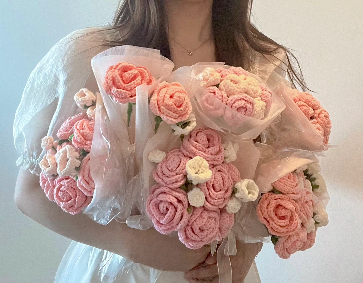 Crochet Rose Bouquets