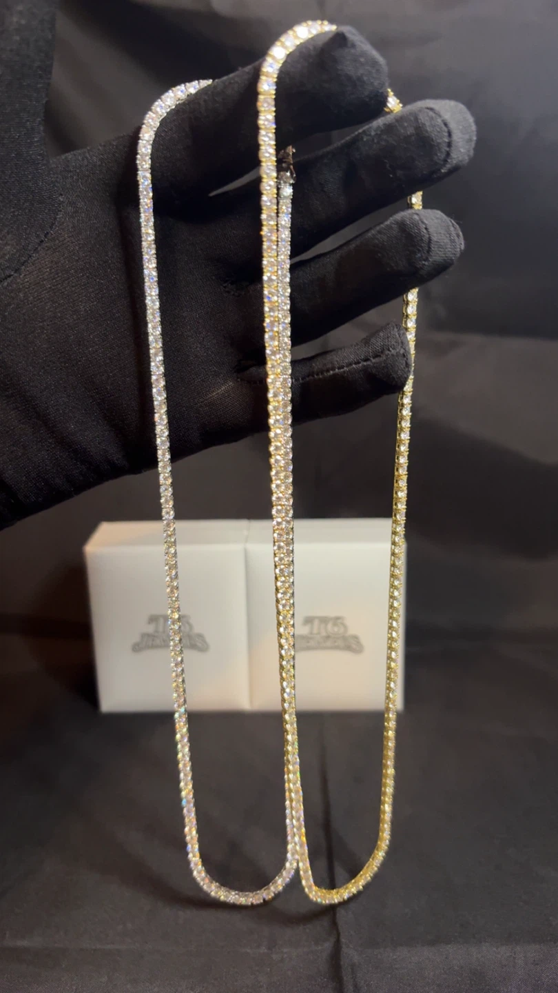20” 3mm Moissanite Tennis Chain Passes Diamond Tester