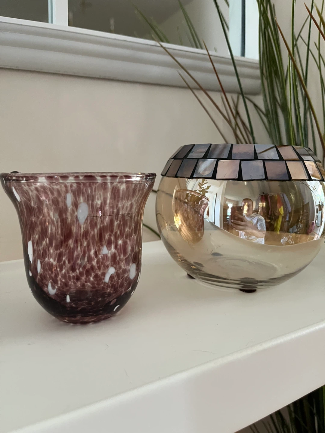 Decorative Glass Votive Holders (2)