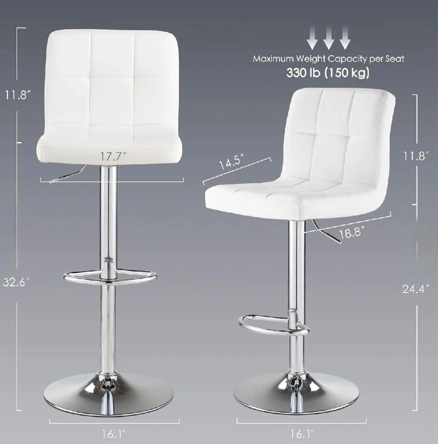 White Bar Stools (Set of 2) - photo 2