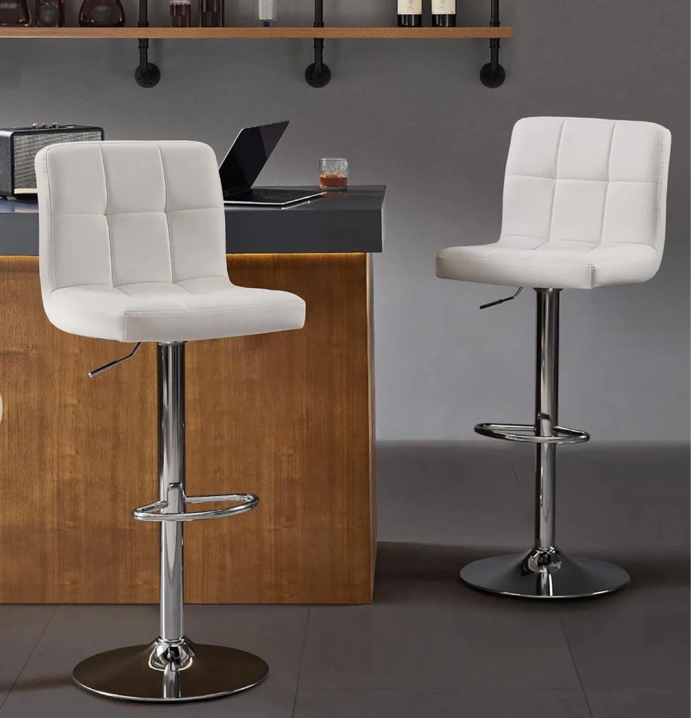 White Bar Stools (Set of 2)