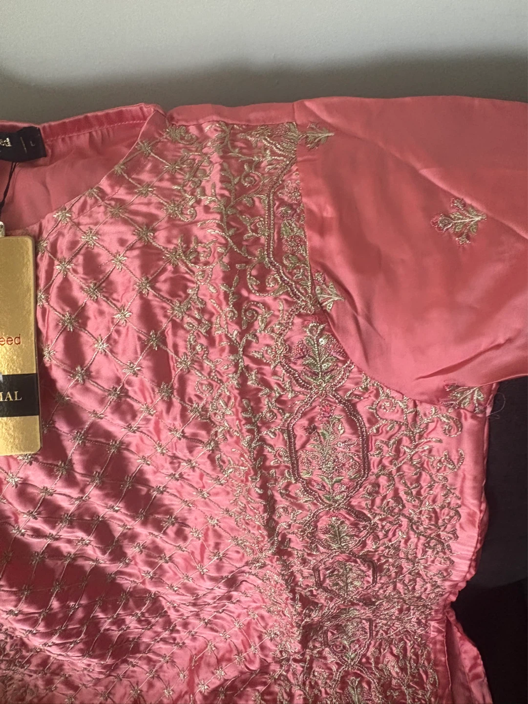 Bin Saeed Pink Embroidered Formal Kurti - photo 3