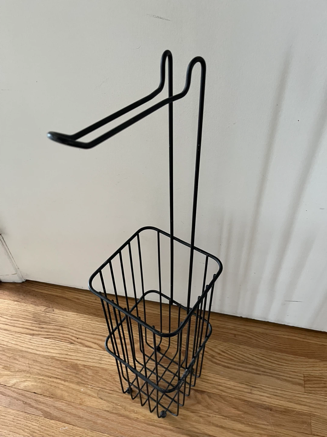 Black Metal Toilet Paper Holder with Storage - photo 2