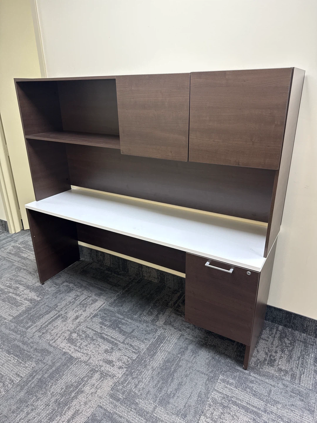 Office Desk with Hutch and Cabinet