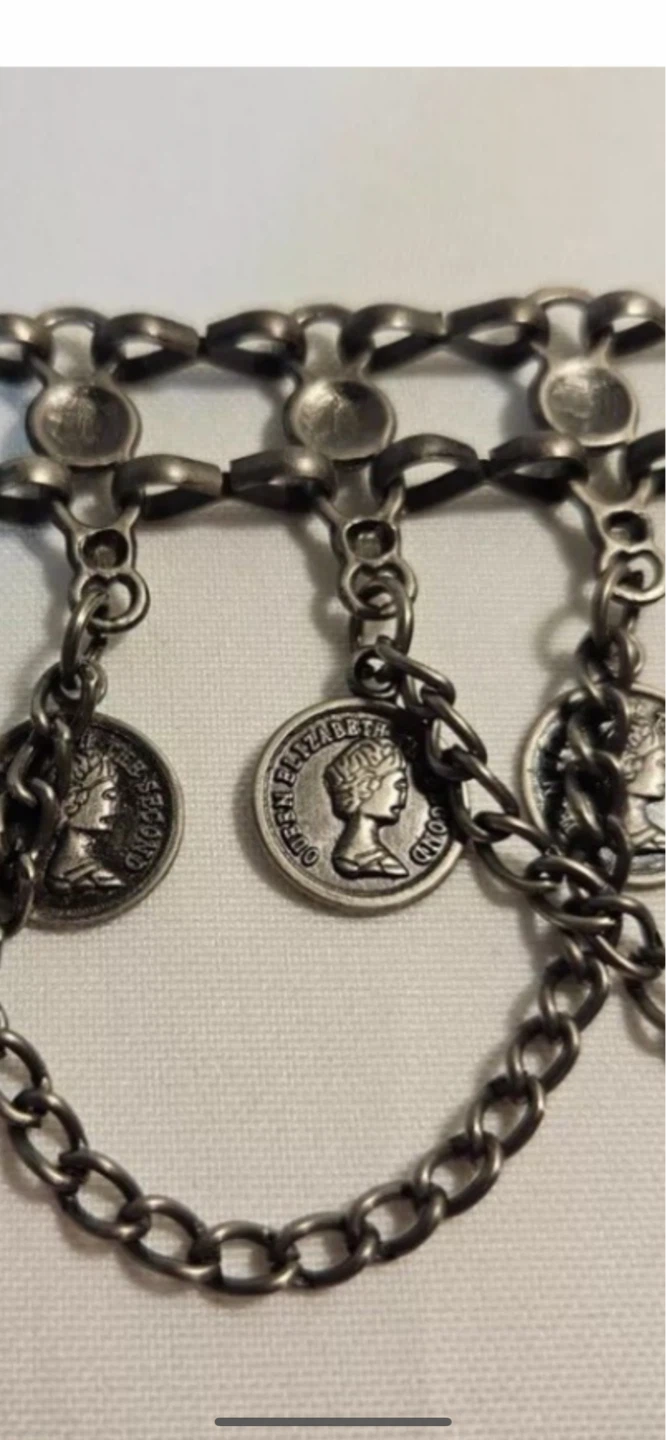 Vintage Queen Elizabeth II Coin Charm Bracelet