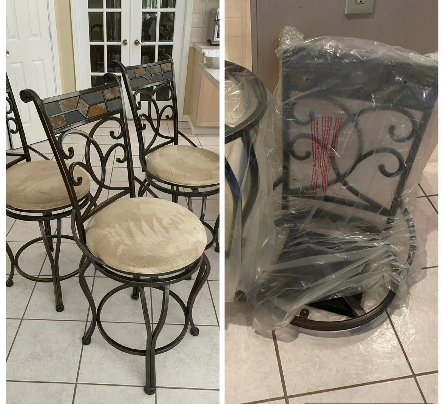 Set of 4 counter stools - photo 2