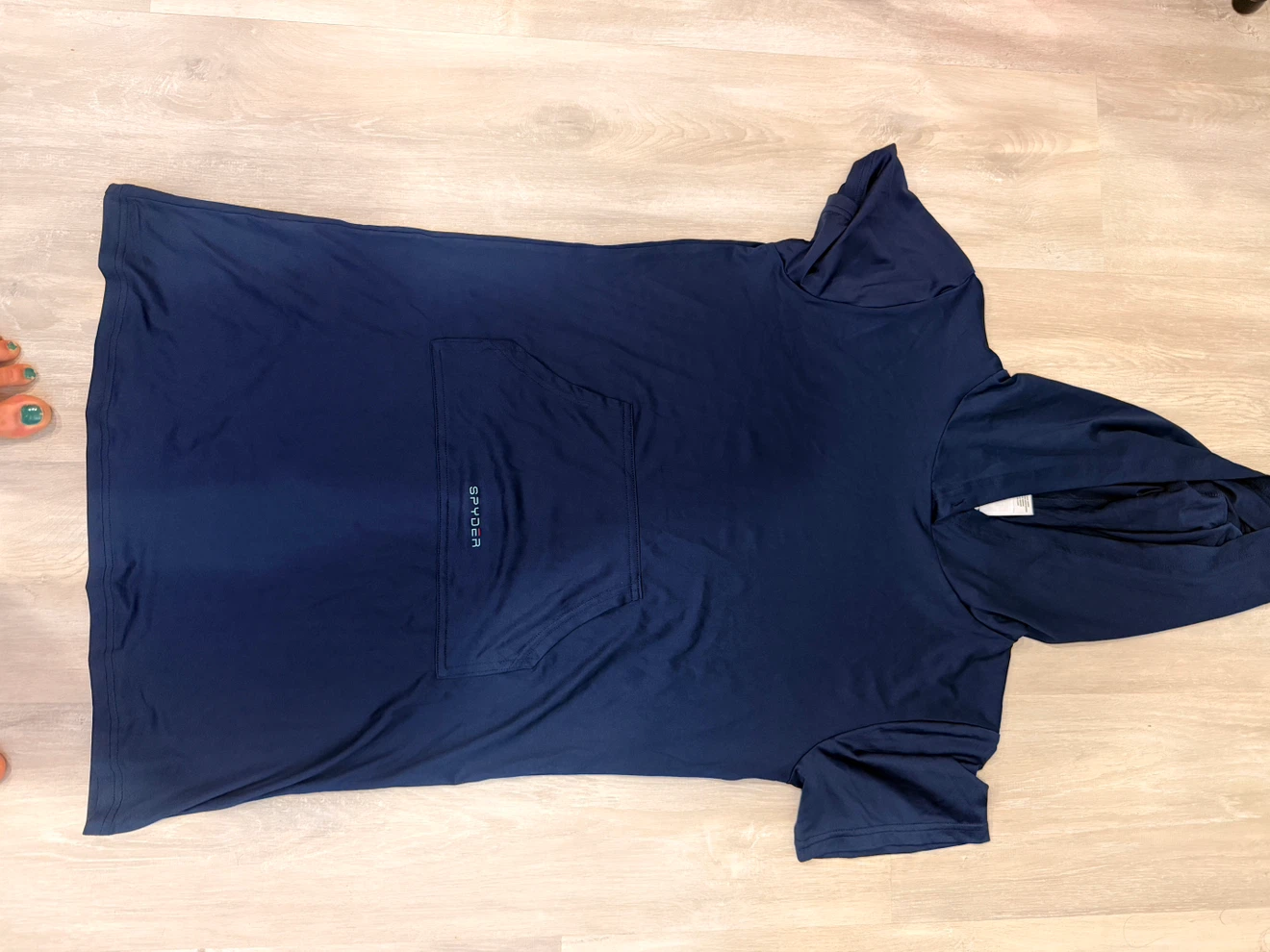 Spyder Navy Blue Hooded swim cover up with Pocket