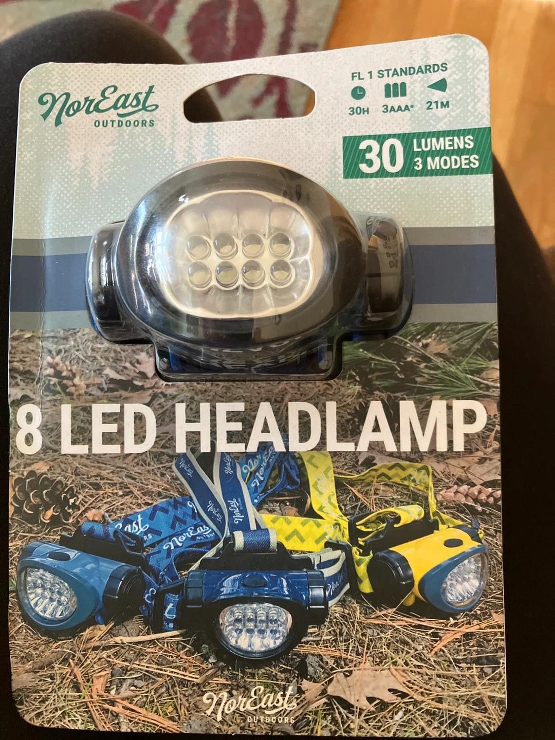 NorEast Outdoors 8 LED Headlamp - 30 Lumens, 3 Modes