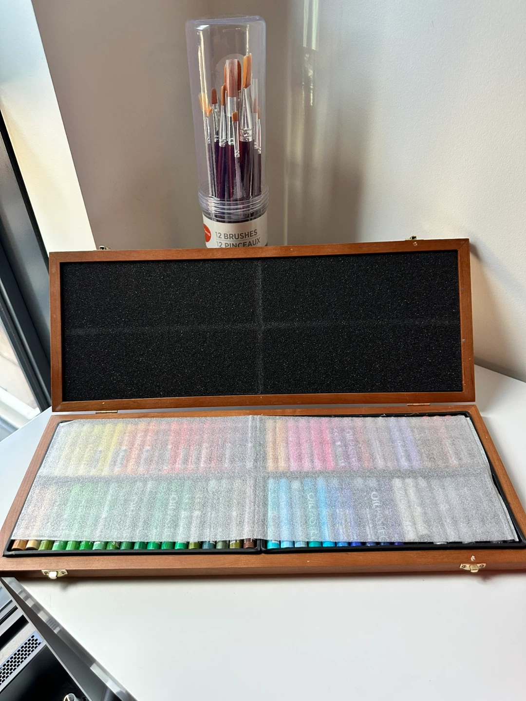 Mungyo Colour Block Oil Pastels with Watercolour Brushes - photo 2
