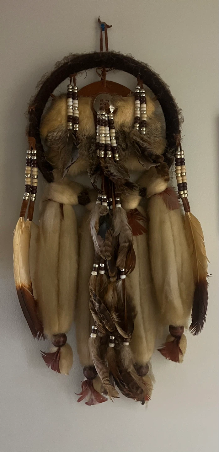Handmade Dreamcatcher with Feathers and Beads