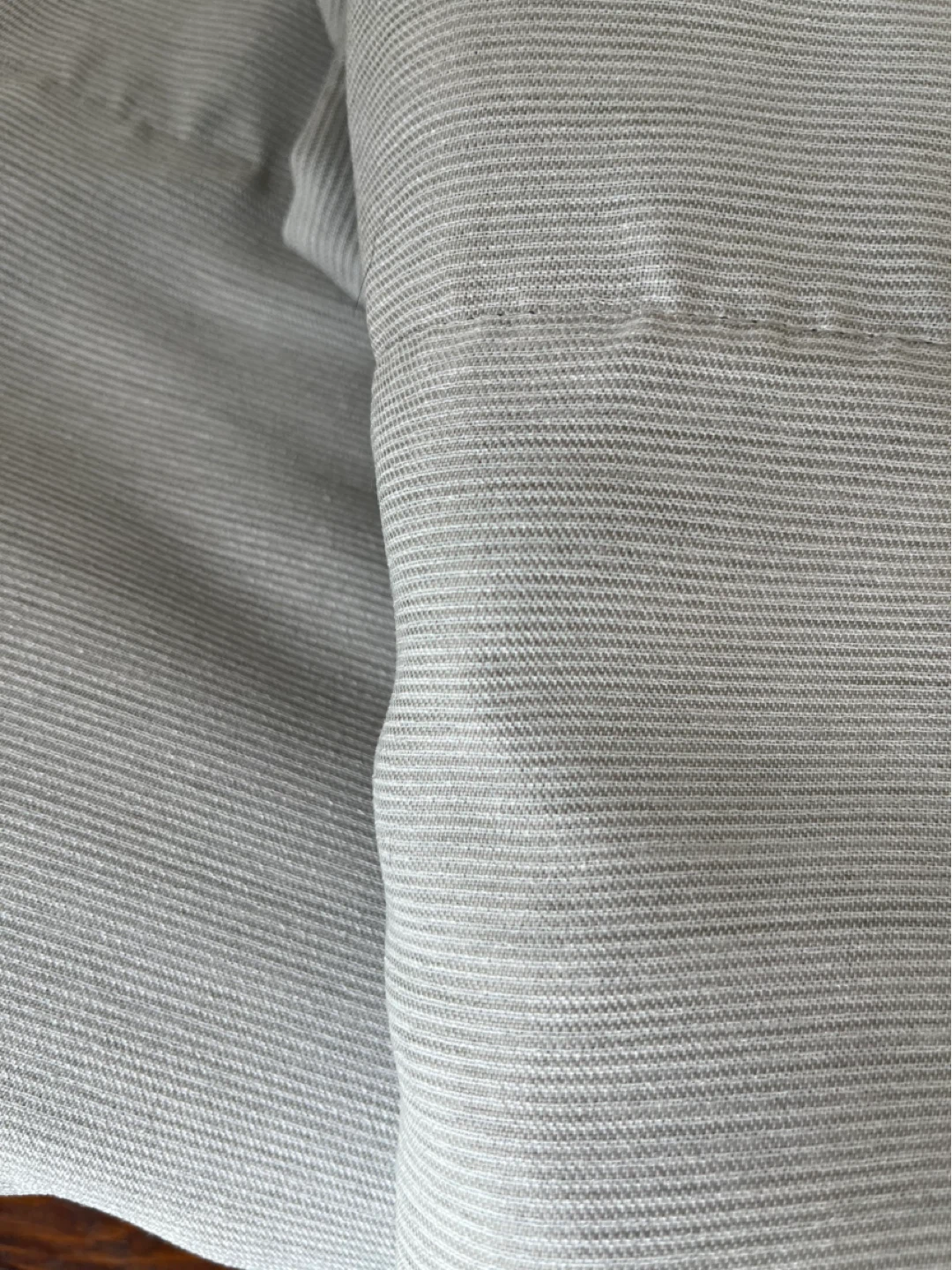 White & Grey Pinstriped Floor Length Blackout Curtains - photo 2