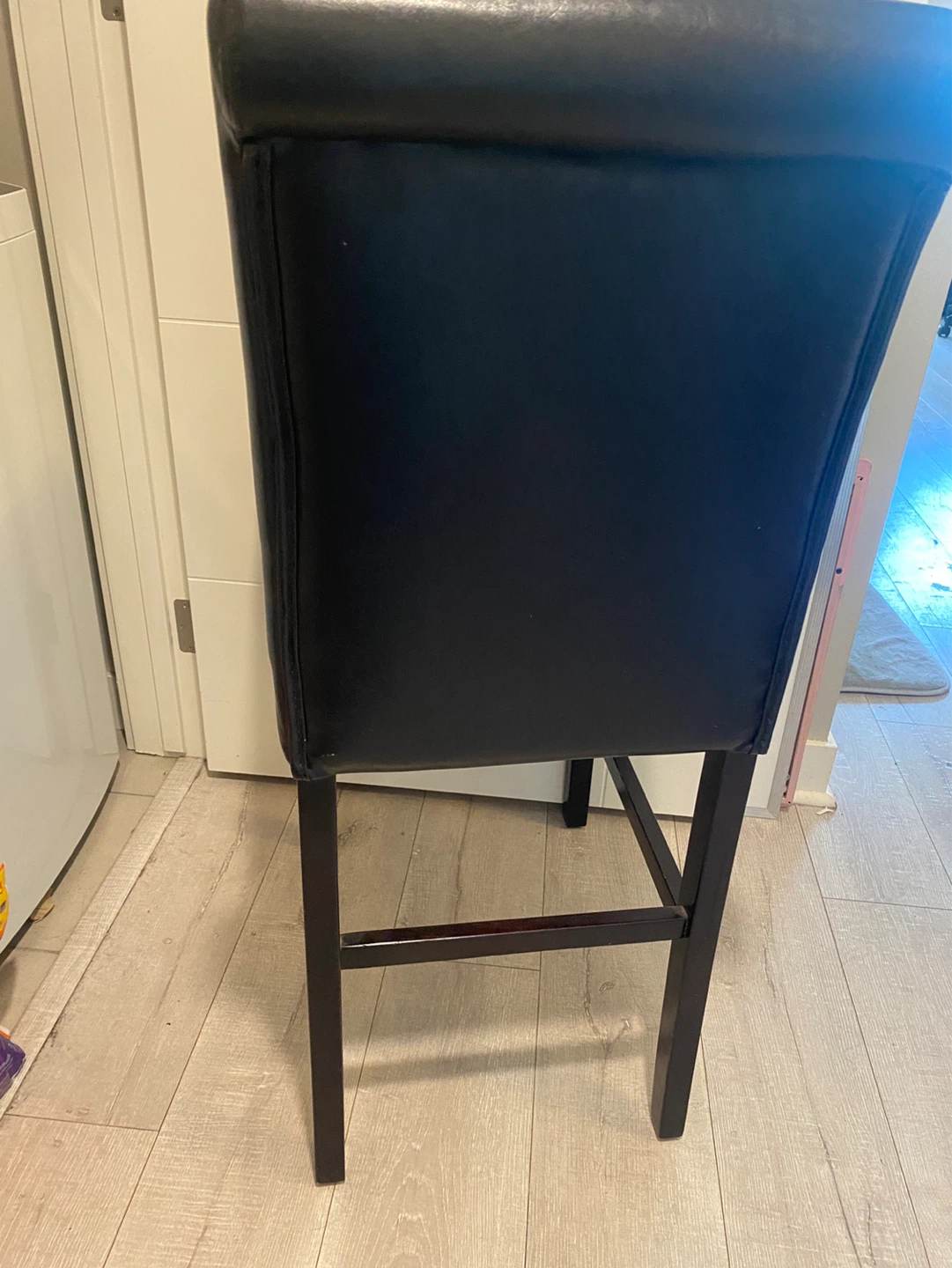 Black Leather Bar Stool - photo 2