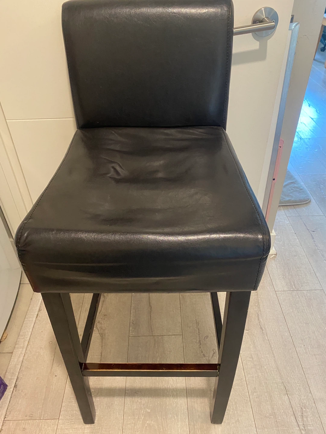 Black Leather Bar Stool