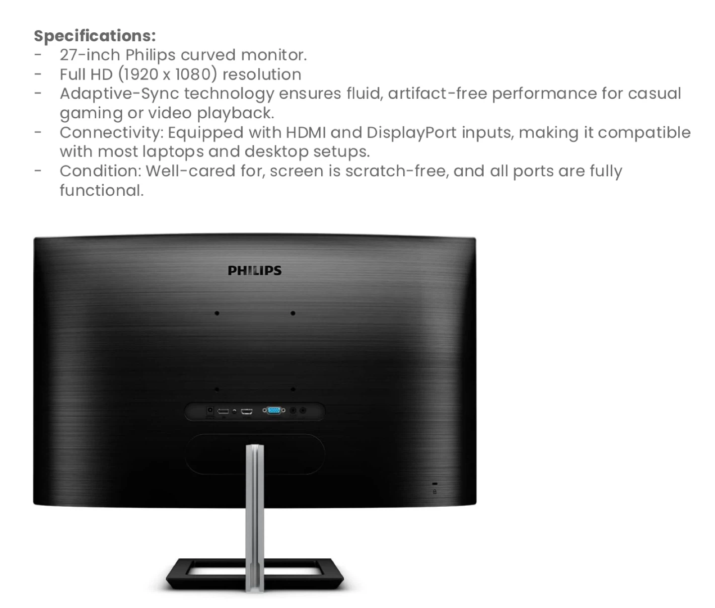 Philips 27" Curved Monitor - 272E - photo 2