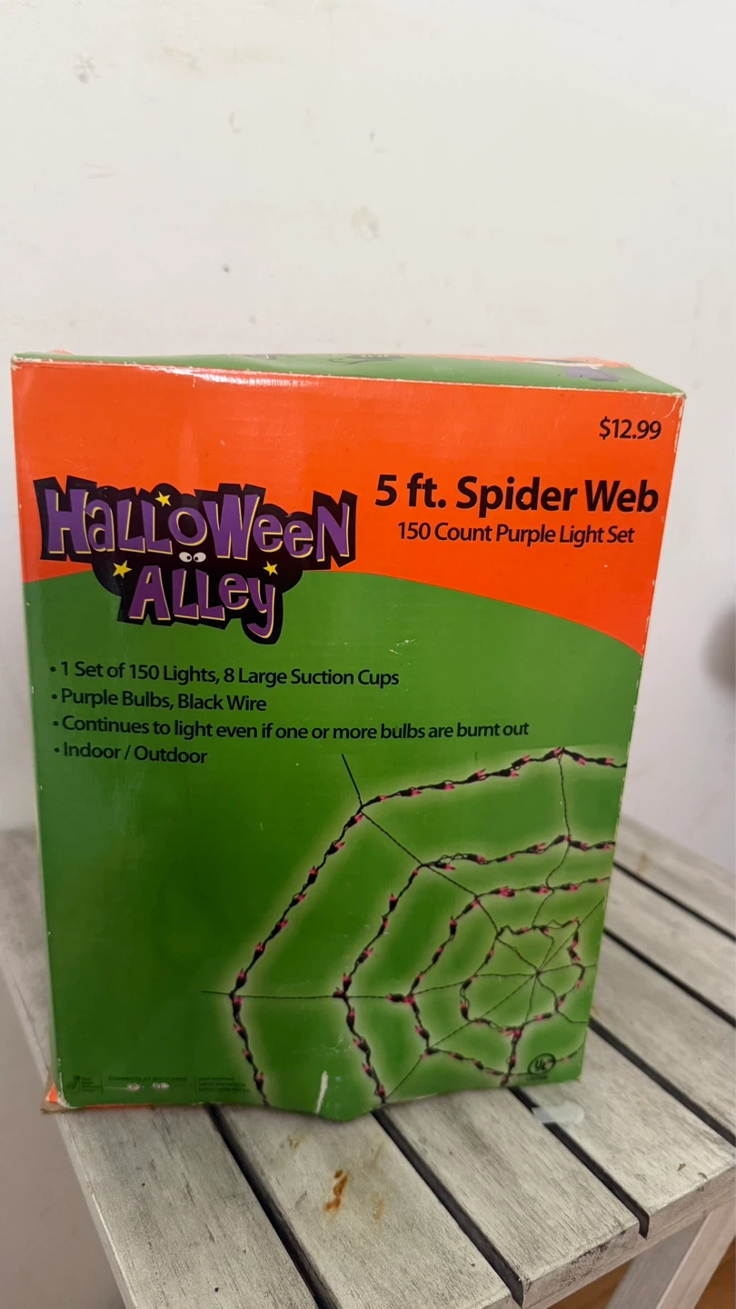 New Halloween Alley 5 ft. Spider Web Light Set