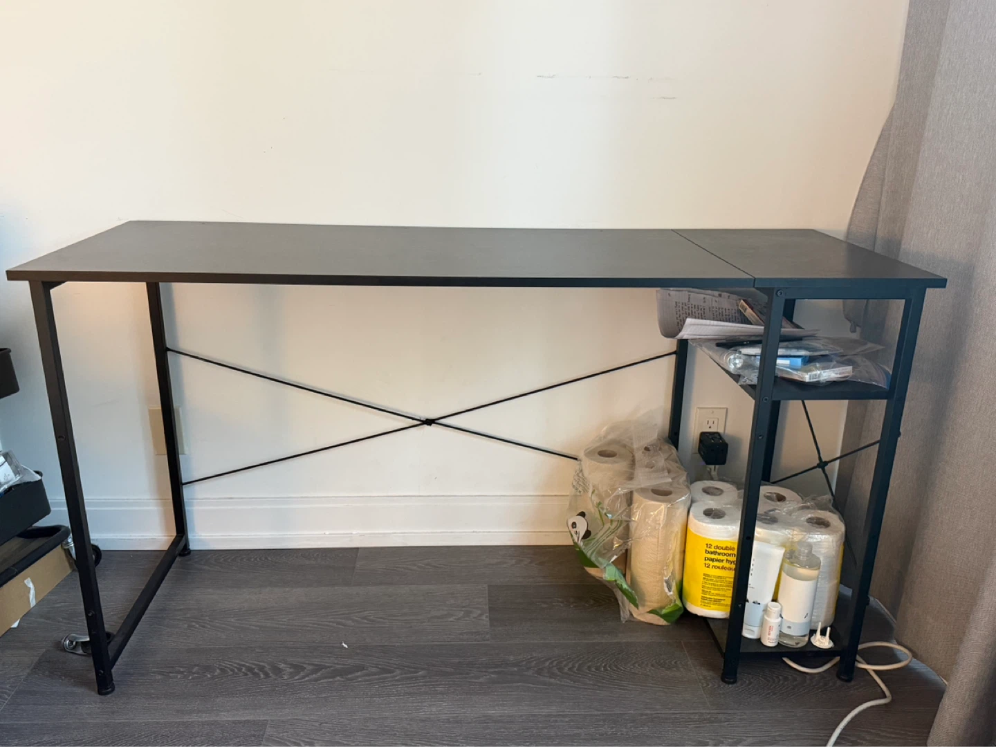 Black Computer Desk with Shelving