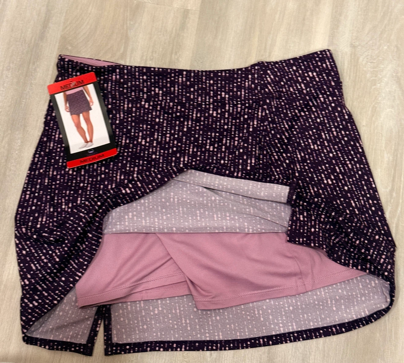 Athletic Skirt Medium Purple White Pattern