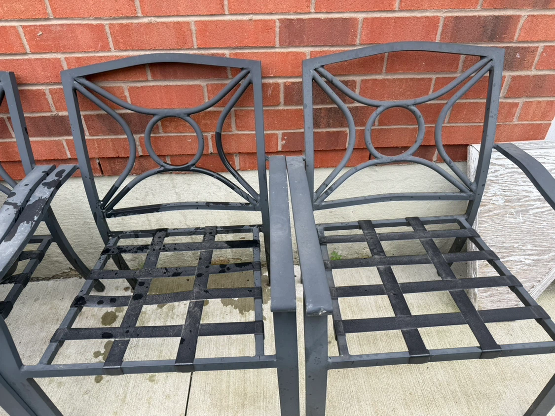 Metal Patio Chairs - Set of 3