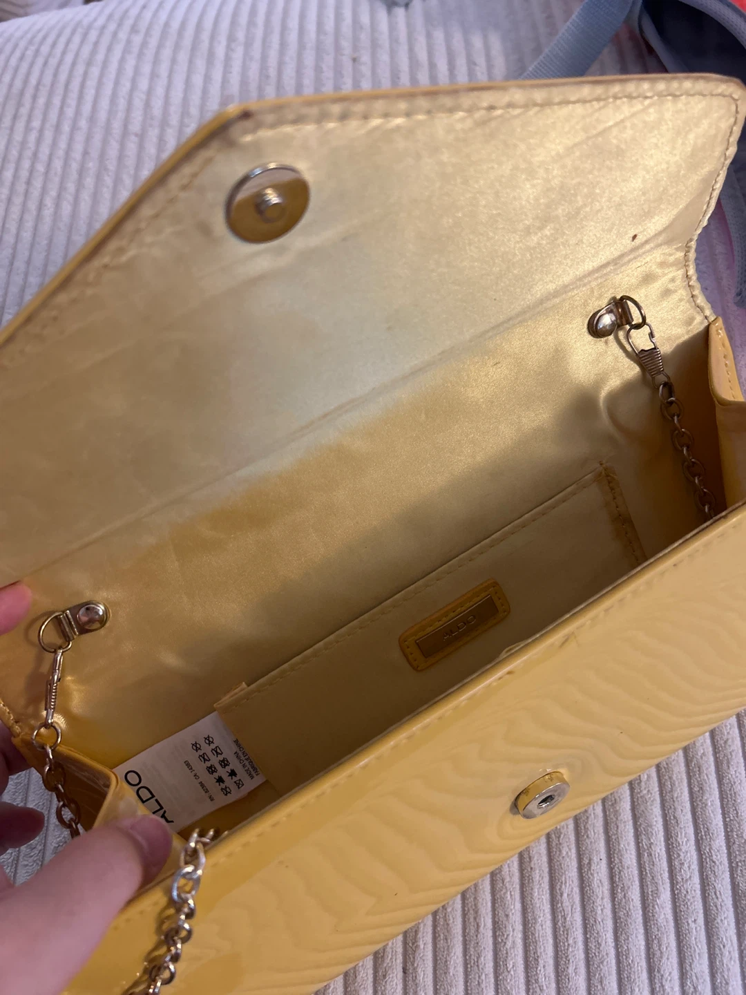 ALDO Yellow Clutch Purse with Chain - photo 3