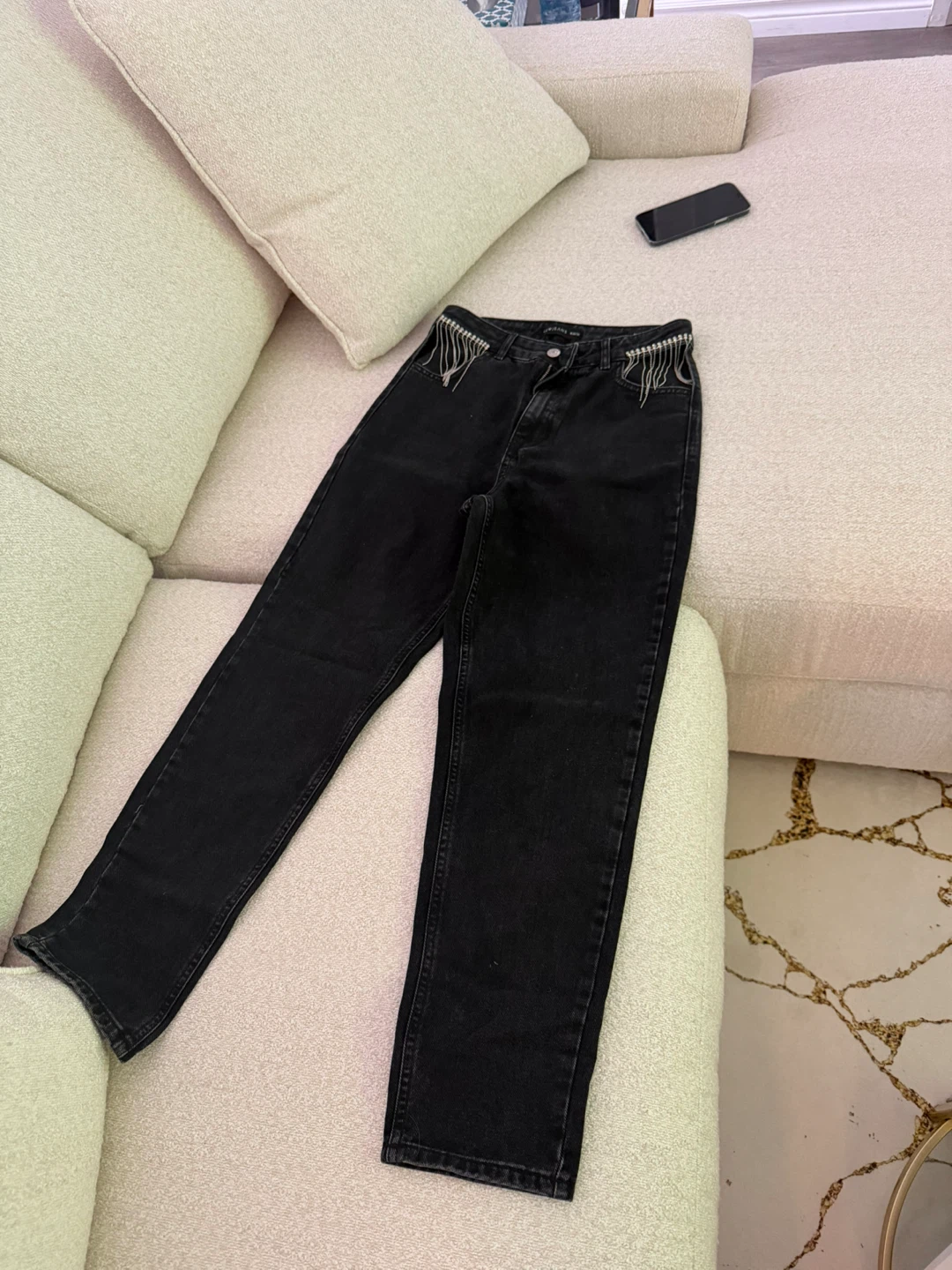 LCW JEANS Black  with Rhinestone Fringe Size 36/30 - photo 2