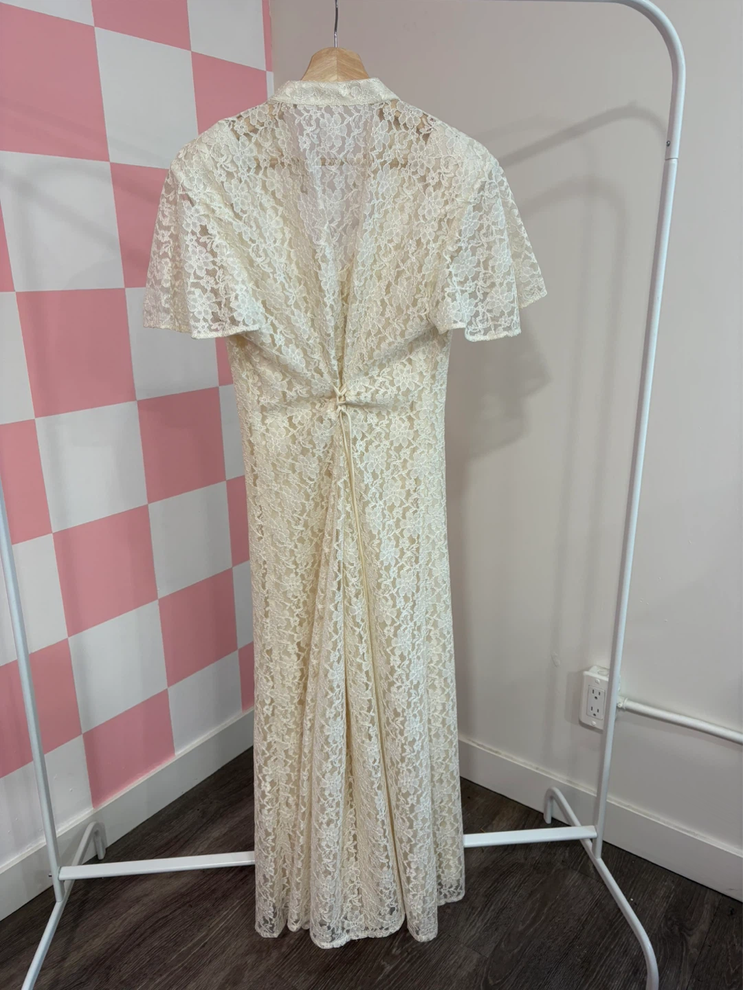 ALGO Vintage Cream Lace Midi Dress Made in Canada - photo 3